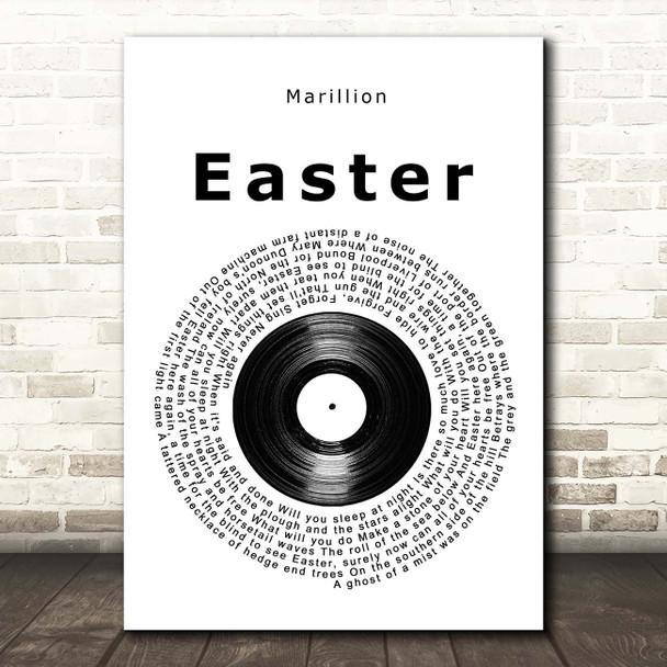 Marillion Easter Vinyl Record Song Lyric Print