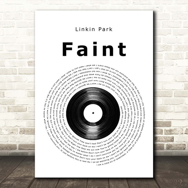 Linkin Park Faint Vinyl Record Song Lyric Print
