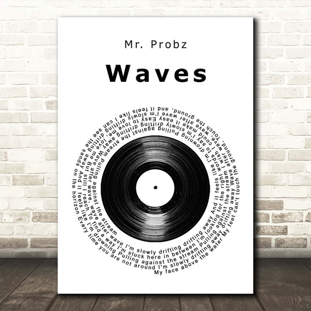 Mr. Probz Waves Vinyl Record Song Lyric Print