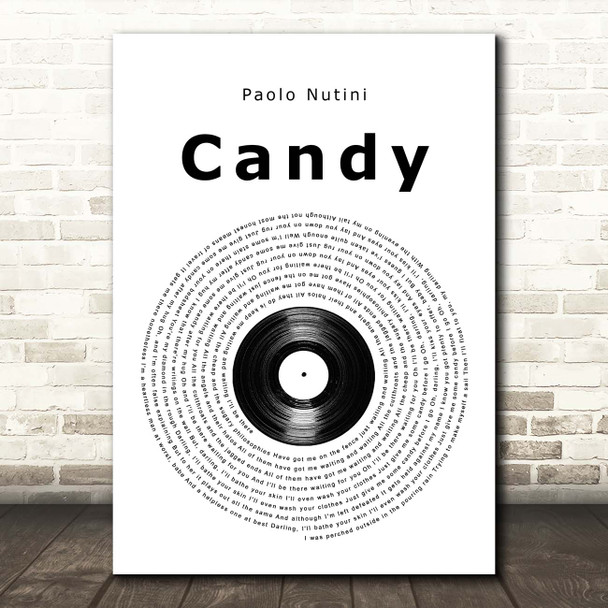 Paolo Nutini Candy Vinyl Record Song Lyric Print