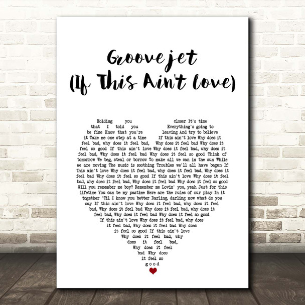 Sophie Ellis-Bextor Groovejet (If This Ain't Love) White Heart Song Lyric Print