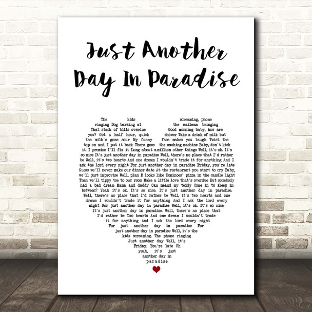 Another Day in Paradise Lyric Song Art Print