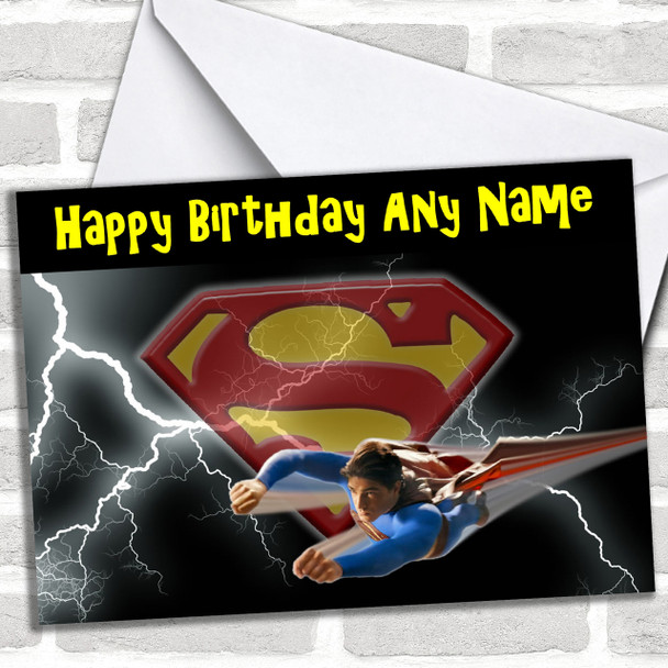 Superman Flying Personalized Birthday Card