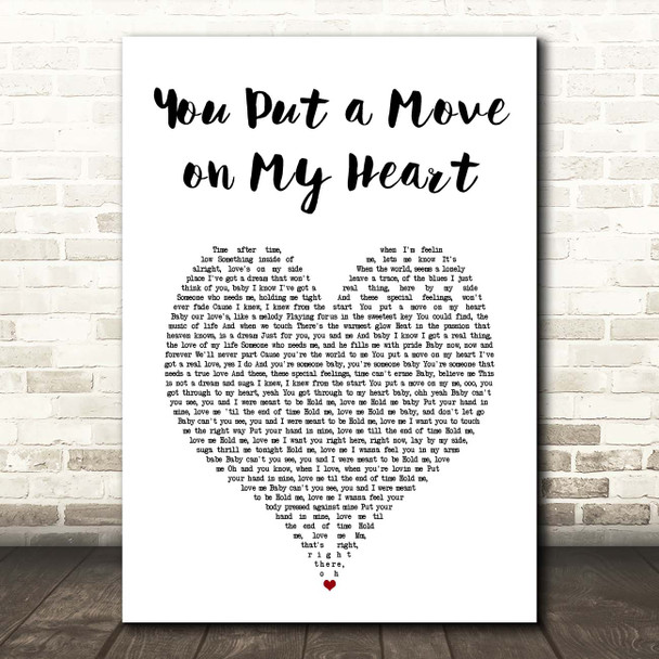 Mica Paris You Put a Move on My Heart White Heart Song Lyric Print