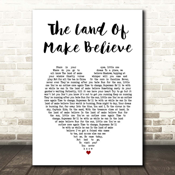 Buck Fizz The Land Of Make Believe White Heart Song Lyric Print