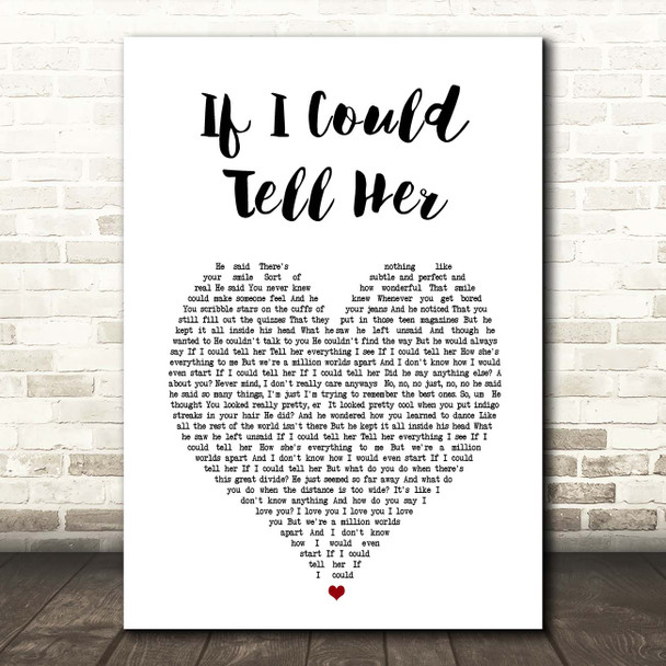 Ben Platt & Laura Dreyfuss If I Could Tell Her White Heart Song Lyric Print