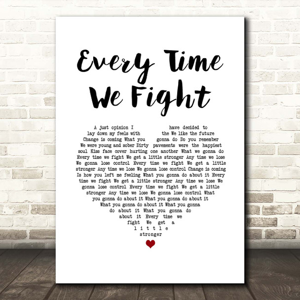 The Milk (band) Every Time We Fight White Heart Song Lyric Print