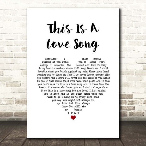 Bill Anderson This Is A Love Song White Heart Song Lyric Print