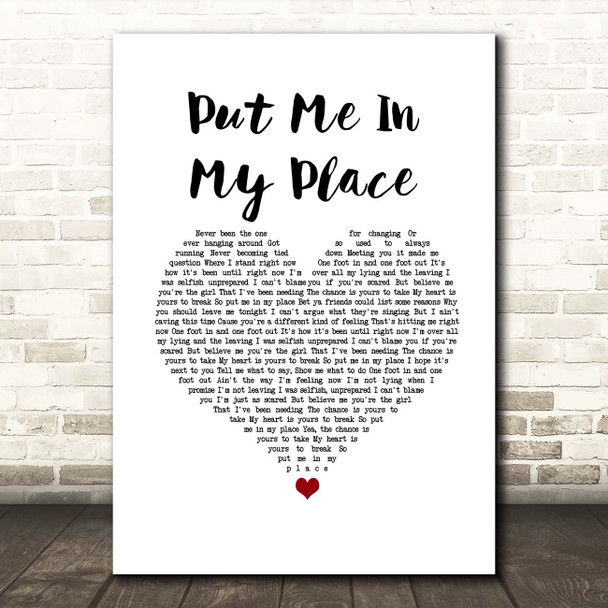 Muscadine Bloodline Put Me In My Place White Heart Song Lyric Print
