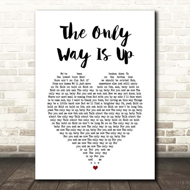Yazz The Only Way Is Up White Heart Song Lyric Print