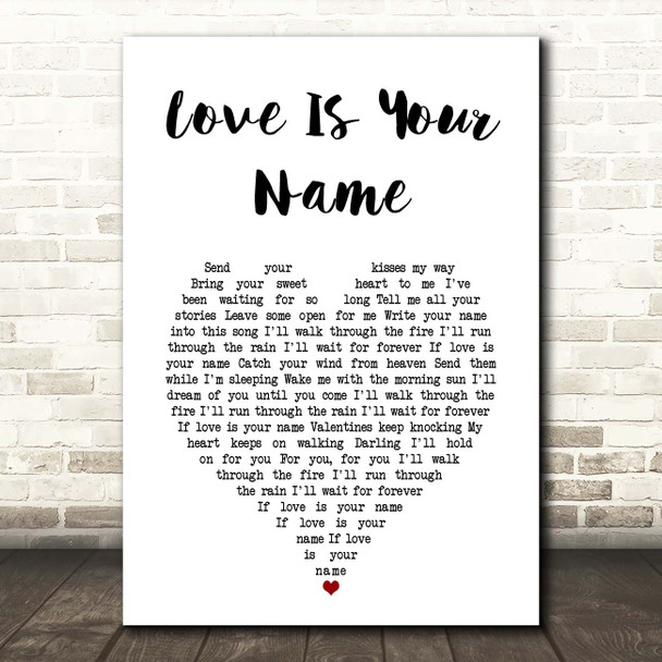 Steven Tyler Love Is Your Name White Heart Song Lyric Print