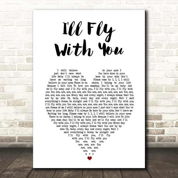 Gigi D'Agostino I'll Fly With You White Heart Song Lyric Print