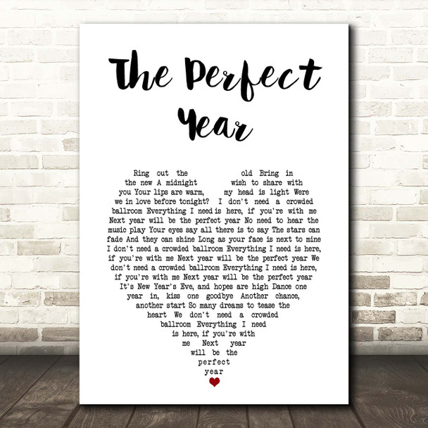 Dina Carroll The Perfect Year White Heart Song Lyric Print