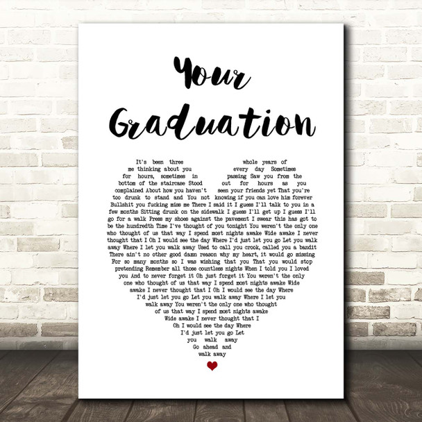 Modern Baseball Your Graduation White Heart Song Lyric Print