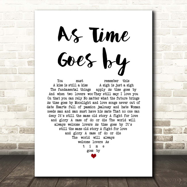 Teddy Wilson As Time Goes by White Heart Song Lyric Print
