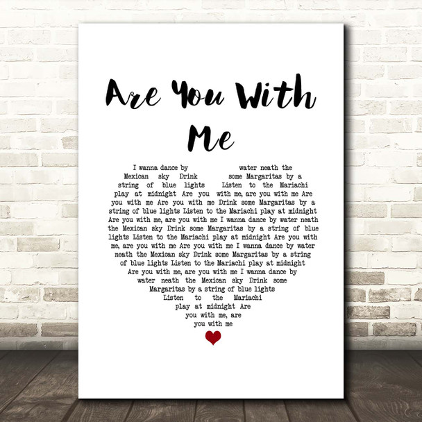 Lost Frequencies Are You With Me White Heart Song Lyric Print