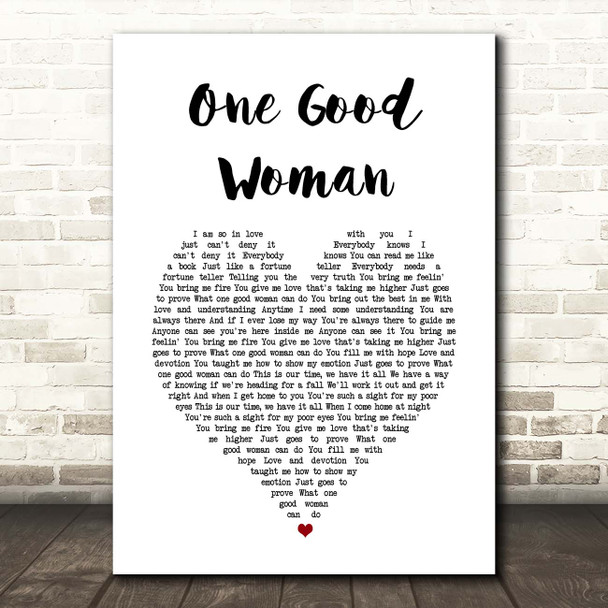 Peter Cetera One Good Woman White Heart Song Lyric Print