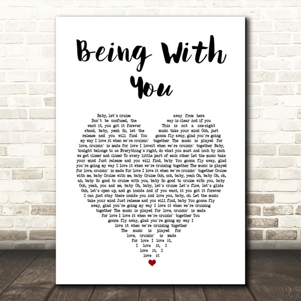 Smokey Robinson Being With You White Heart Song Lyric Print