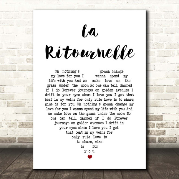 Sébastien Tellier La Ritournelle White Heart Song Lyric Print