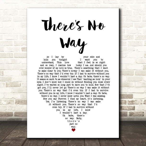 Alabama There's No Way White Heart Song Lyric Print