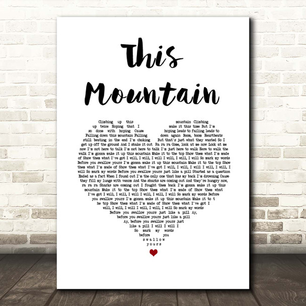 Faouzia This Mountain White Heart Song Lyric Print