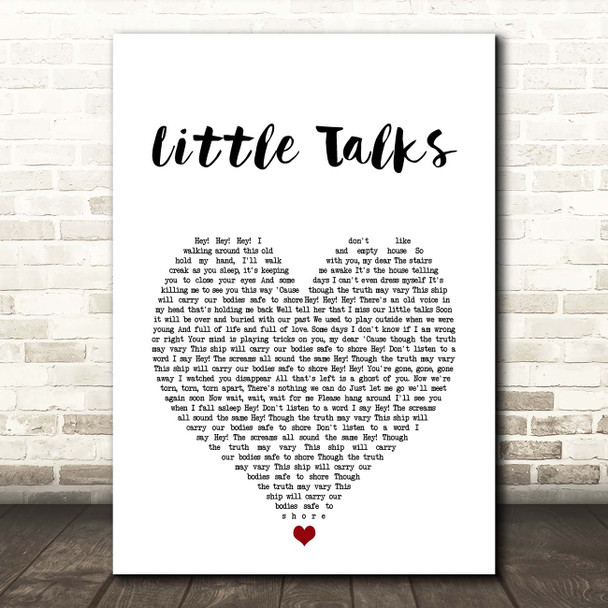 Of Monsters And Men Little Talks White Heart Song Lyric Print