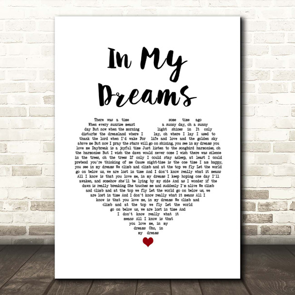 REO Speedwagon In My Dreams White Heart Song Lyric Print