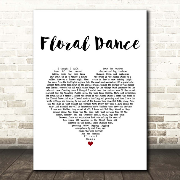 Terry Wogan Floral Dance White Heart Song Lyric Print