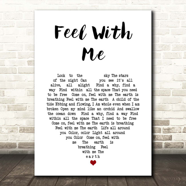 Mary Lambert Feel With Me White Heart Song Lyric Print