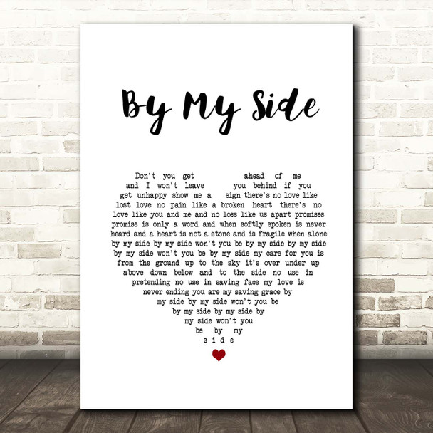 Ben Harper By My Side White Heart Song Lyric Print