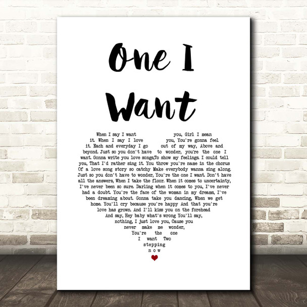 Flatland Cavalry One I want White Heart Song Lyric Print