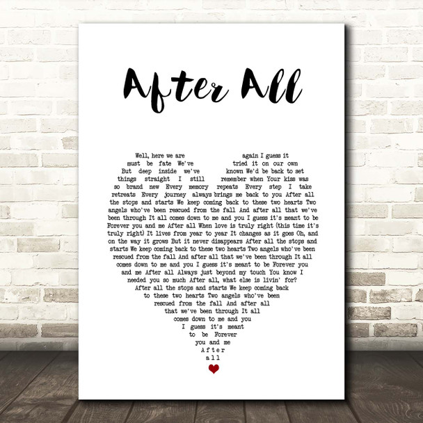 Peter Cetera After All White Heart Song Lyric Print