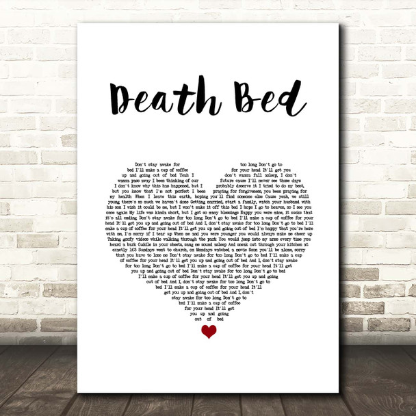 Powfu Death Bed White Heart Song Lyric Print