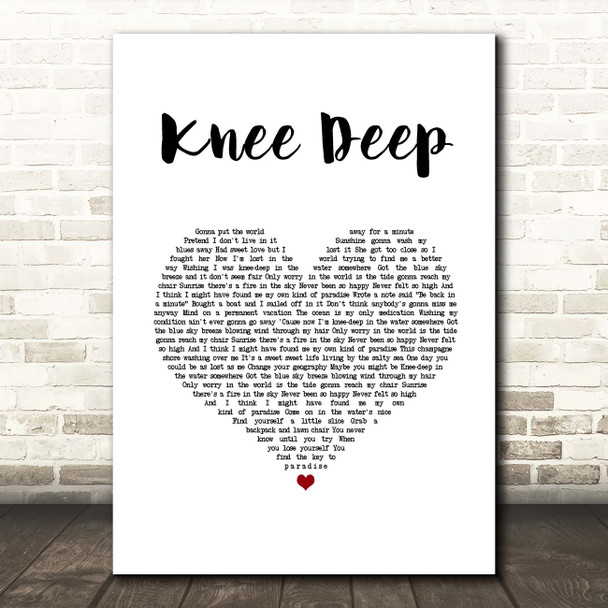 Zac Brown Band Knee Deep White Heart Song Lyric Print