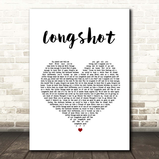 Catfish And The Bottlemen Longshot White Heart Song Lyric Print