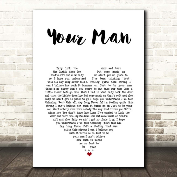 Josh Turner Your Man White Heart Song Lyric Print