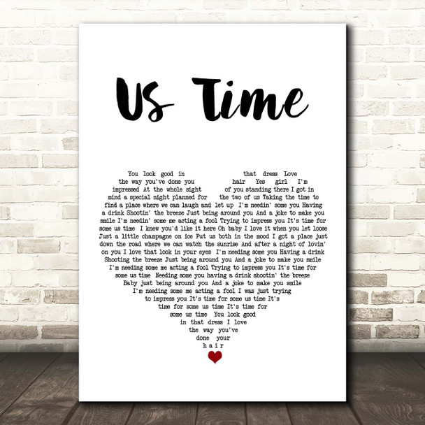 Stoney LaRue Us Time White Heart Song Lyric Print