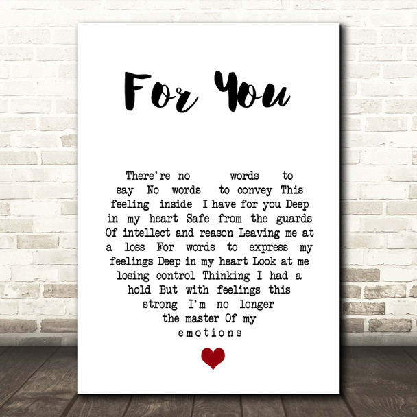 Tracy Chapman For You White Heart Song Lyric Print