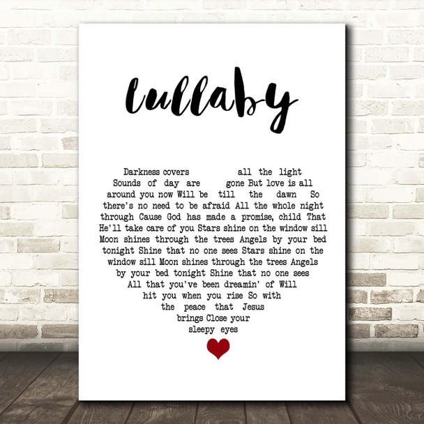 Don Francisco Lullaby White Heart Song Lyric Print