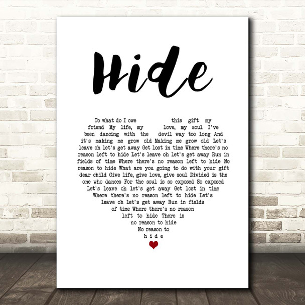 Creed Hide White Heart Song Lyric Print