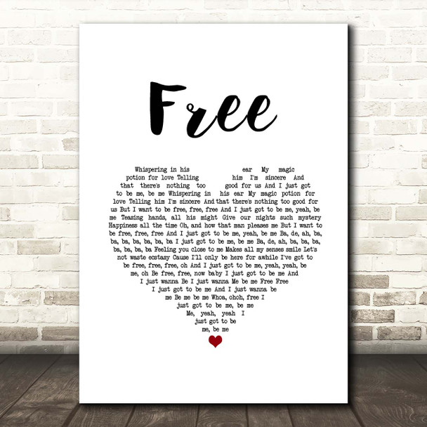 Deniece Williams Free White Heart Song Lyric Print