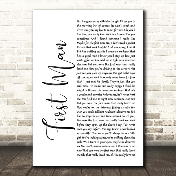 Camila Cabello First Man White Script Song Lyric Print