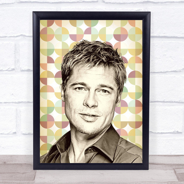 Brad Pitt On Retro Funky Wall Art Print