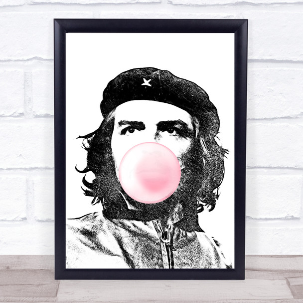 Chez Guevara Black & White Bubblegum Wall Art Print