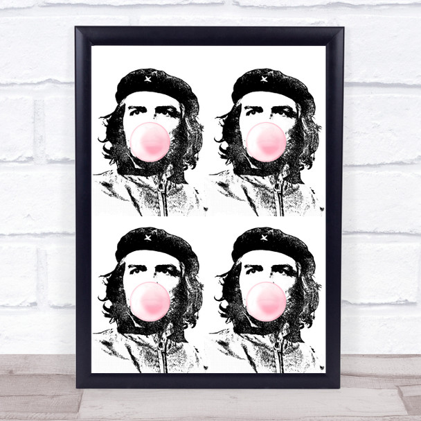 Chez Screen Print Black & White Bubblegum Wall Art Print