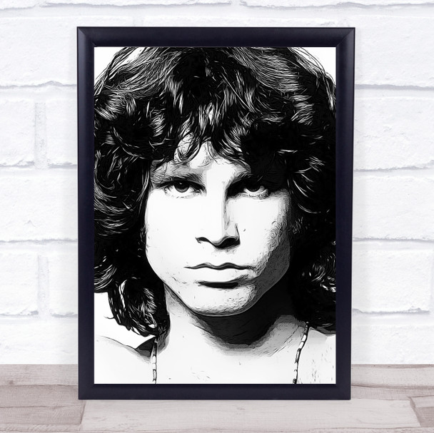 Jim Morrison Black & White Wall Art Print
