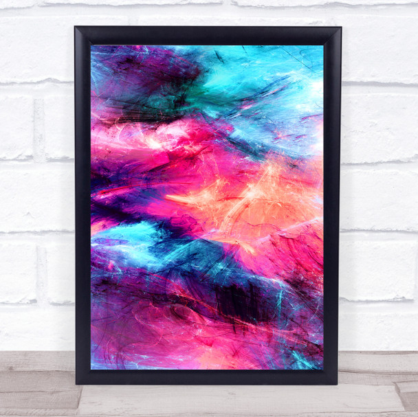 Hot Pink Purples & Blues Swirl Abstract Wall Art Print