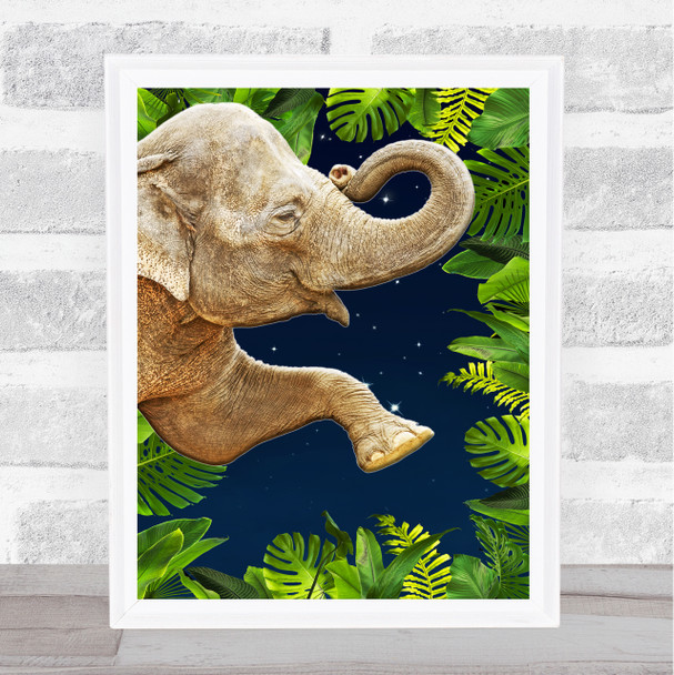 Jungle Art Elephant At Night Wall Art Print Jungle Art Elephant At Night Wall Art Print