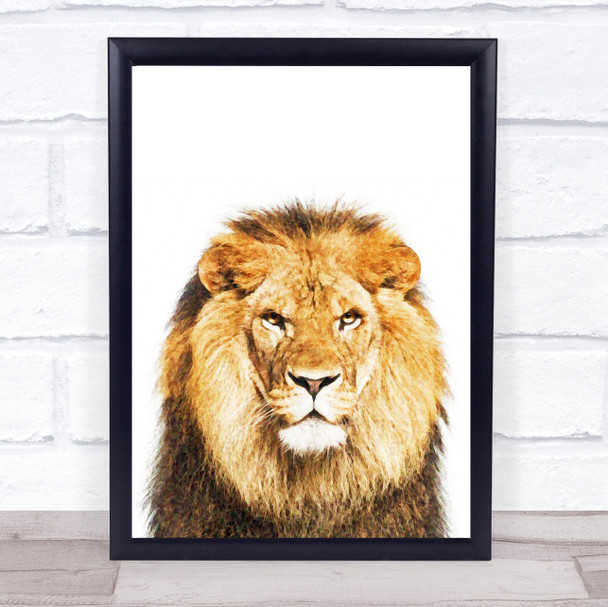 Lion Watercolor Wall Art Print