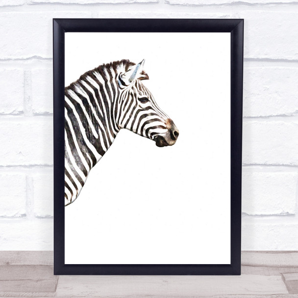 Zebra Watercolor Wall Art Print